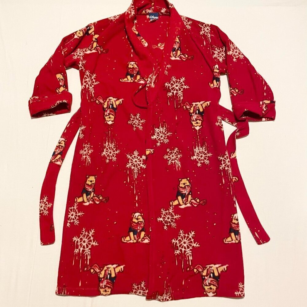 Disney Winnie the Pooh Red Polyester Womens Bath Robe Size Small